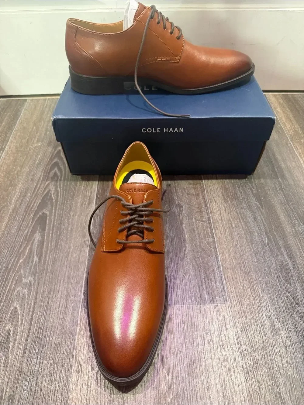 Cole Haan Men’s Hawthorne plain toe Oxford in British tan • Sz 11.5